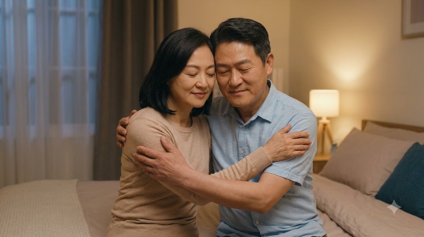 Minh họa những thay đổi về đáp ứng cơ thể, độ ẩm và năng lượng ở tuổi trung niên